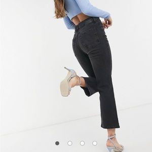 Pull and Bear Black Kick Flare Jeans